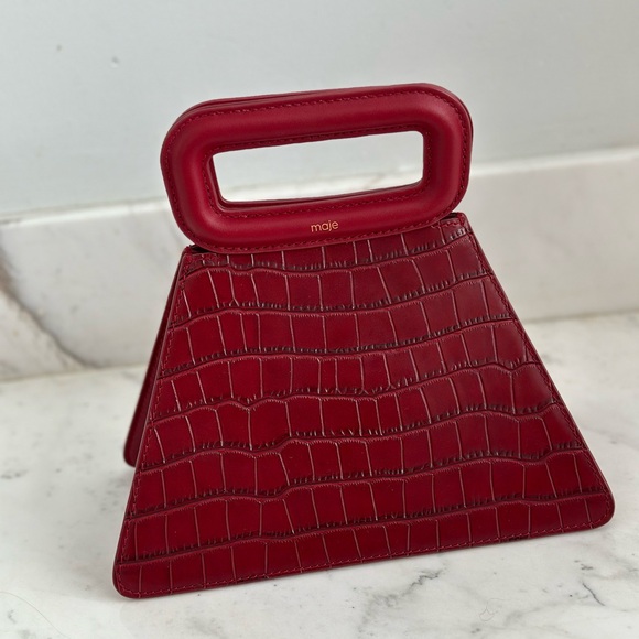 Maje Handbags - MAJE Pyramide Croc-embossed Handbag - New!